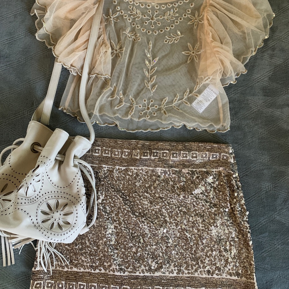 Express embellished mini skirt size s